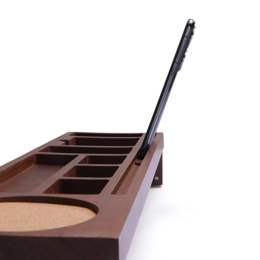 SmartHub Walnut Desk Organizer