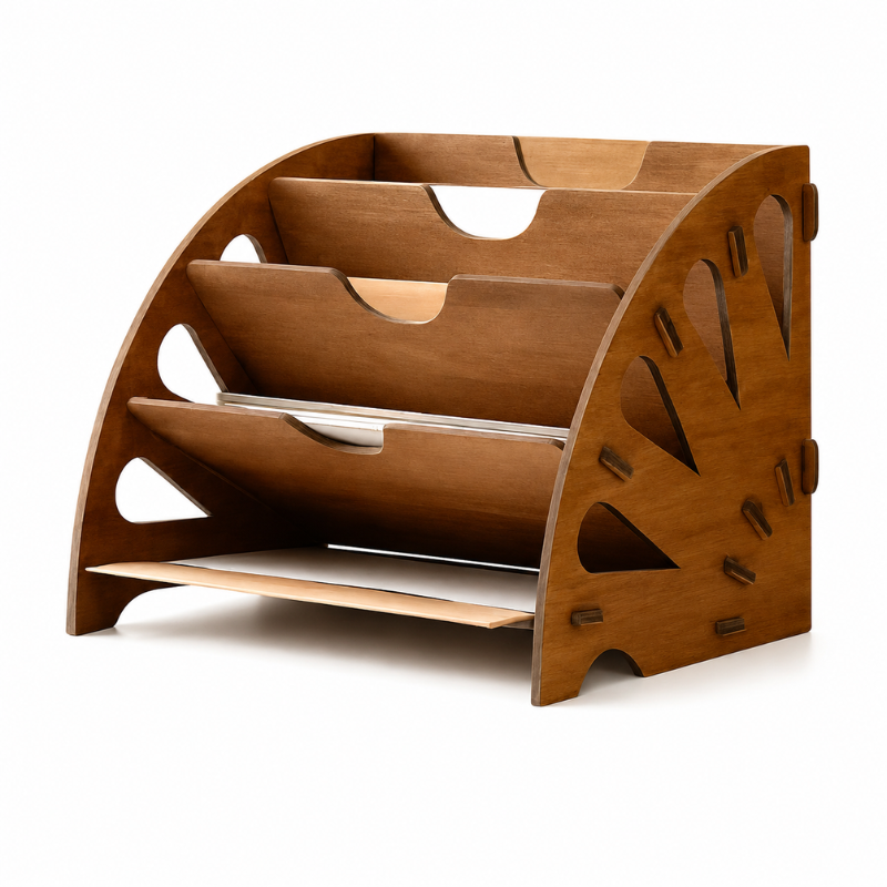 Wooden Desk Organizer | File Organizer for Desk | Office Paper Organizer | File Sorter | Document Holder | Rustic Desk Organizer