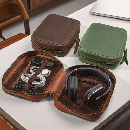 SmartHub Leather Tech Organizer