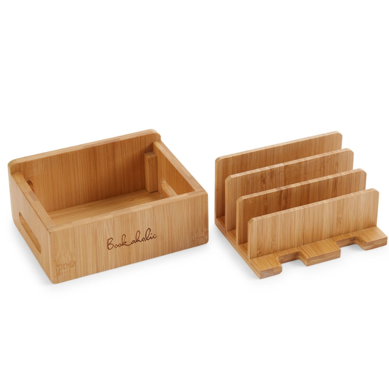 Bamboo Charging Station & Cord Organizer | Unique Christmas Gift | Gift for Her & Him | Smartphone, iPad & Tablet Docking Station