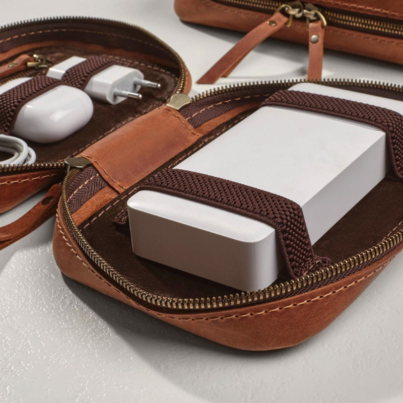 SmartHub Leather Tech Organizer