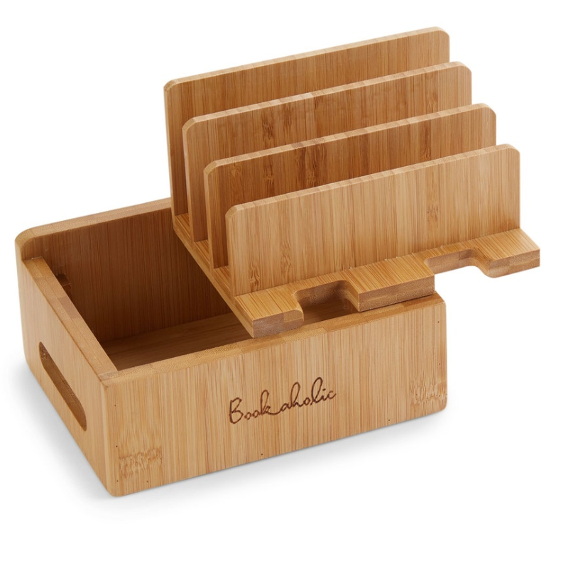 Bamboo Charging Station & Cord Organizer | Unique Christmas Gift | Gift for Her & Him | Smartphone, iPad & Tablet Docking Station