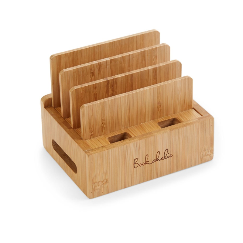 Bamboo Charging Station & Cord Organizer | Unique Christmas Gift | Gift for Her & Him | Smartphone, iPad & Tablet Docking Station