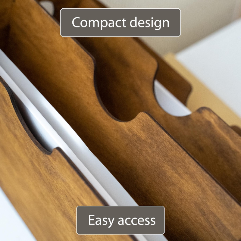 Wooden Desk Organizer | File Organizer for Desk | Office Paper Organizer | File Sorter | Document Holder | Rustic Desk Organizer