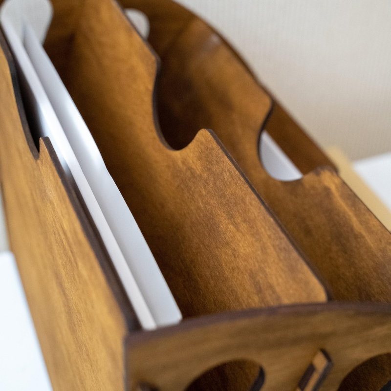 Wooden Desk Organizer | File Organizer for Desk | Office Paper Organizer | File Sorter | Document Holder | Rustic Desk Organizer